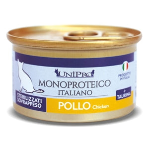 Unipro Unicamente Sterilizzati Pollo 85gr Monoproteico Lattina Unipro Unicamente Sterilizzati Pollo 85gr Monoproteico Lattina